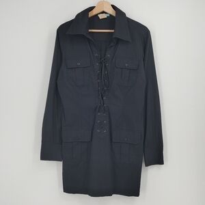 Marciano Lace Up Shirt Dress